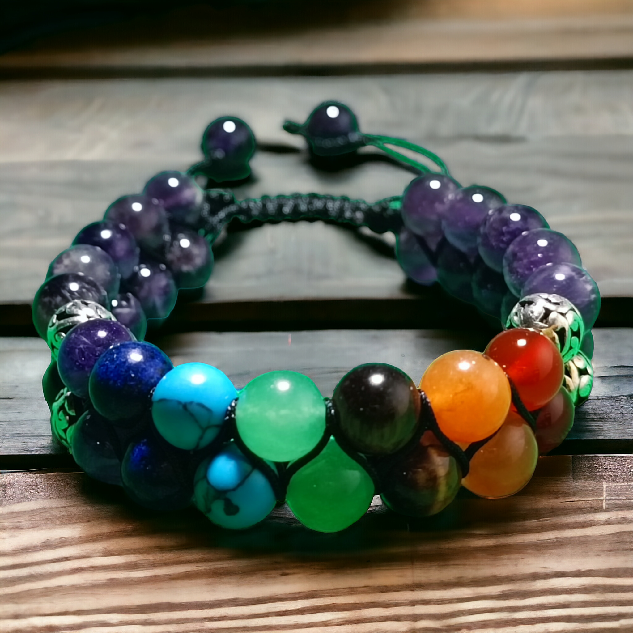 Serenidad espiritual - Pulsera de amatista y 7 Chakras